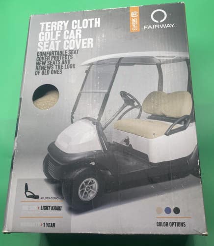 Terry Cloth Golf Cart Seat Cover Soft Durable Protection Club Car Light Khaki