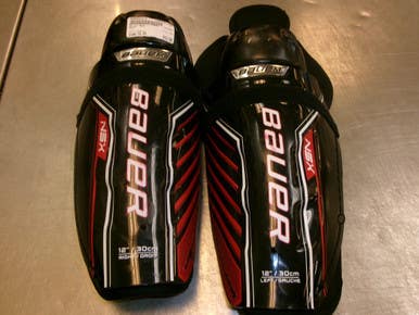 Used Bauer NSX Intermediate Shin Guards Black 12" 11339-S000201810