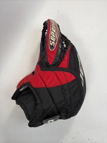 Bauer Supreme Hockey Goalie Glove, Senior, Left, Red/Black