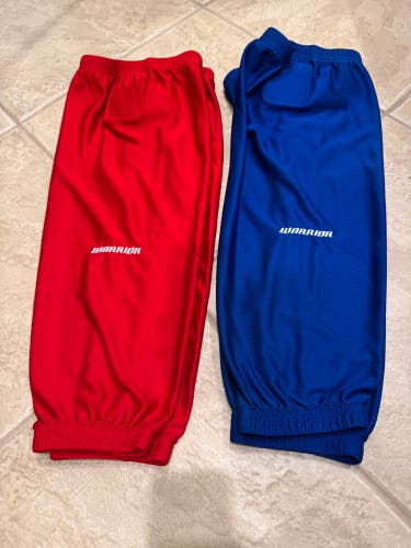 Warrior brand Blue and Red Intermediate Medium/Large hockey socks (Used)