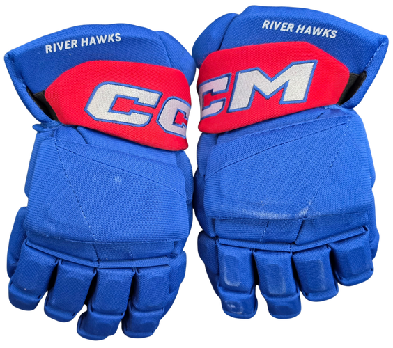 CCM Jetspeed FT8 Pro Stock Custom Hockey Gloves 13" UML NCAA USED (15493)