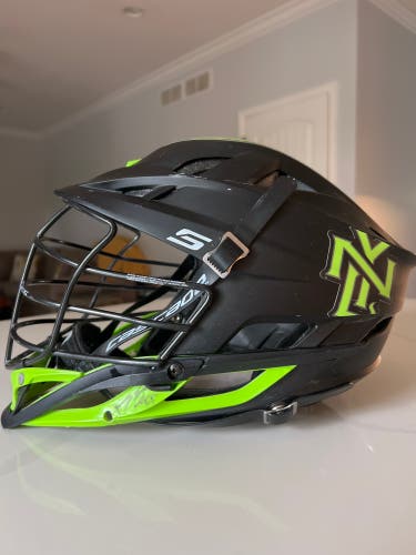 Game Worn/Signed Drew Adams New York Lizards MLL Cascade S Helmet