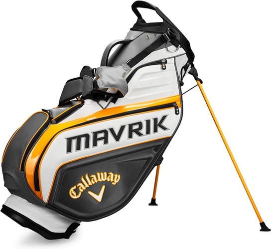 NEW Callaway Mavrik Charcoal/White/Orange Single Strap Staff Stand Golf Bag
