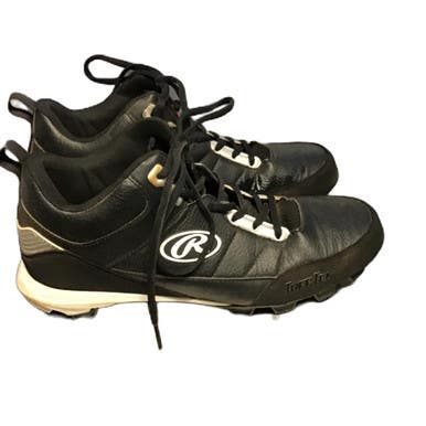 Used Rawlings Men's Press Mid Baseball Cleats Black Senior 8.5 11730-S000071289