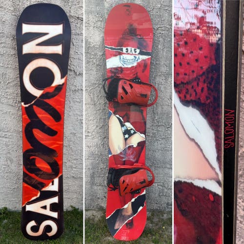 154cm Salomon Sabotage Snowboard with Salomon Rhythm Bindings (like new)