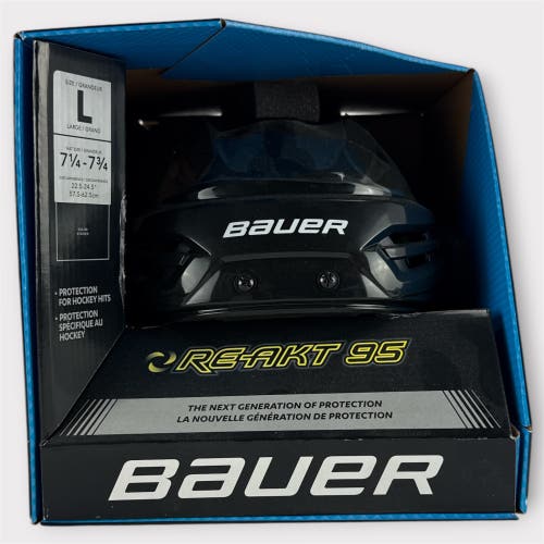 Pro Stock New Large Bauer Re-Akt 95 Pro Black Hockey Helmet