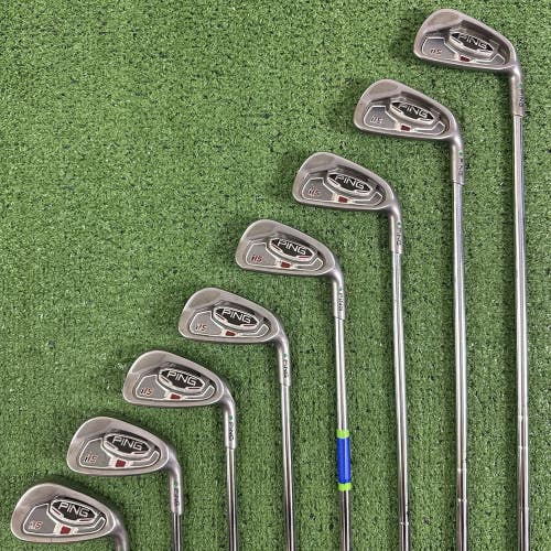 Ping i15 Iron Set 4-PW UW Green Dot AWT Stiff Flex Steel Right Handed +1/2 Long