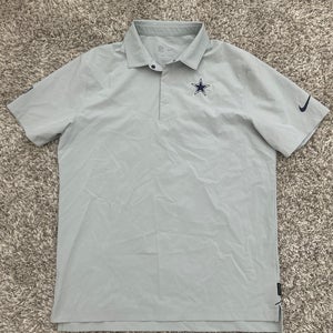 Nike Dri-FIT NFL Dallas Cowboys Sideline Performance Polo Grey Mens Large