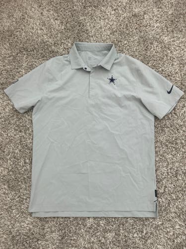 Nike Dri-FIT NFL Dallas Cowboys Sideline Performance Polo Grey Mens Large
