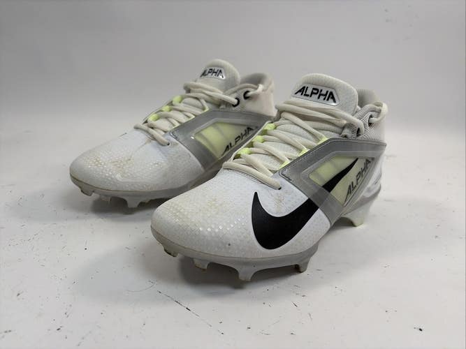Nike Alpha Menace 4 Football Cleats, Size 8, White