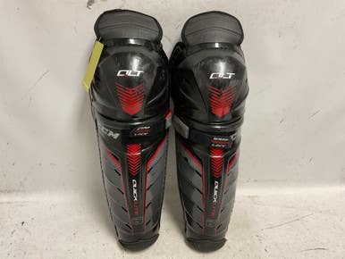 Used CCM QLT Senior Shin Guards Black And Red 15" 11855-S000203124