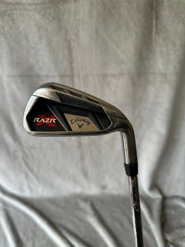 Men's Callaway Razr X Black 6 Iron Single Irons Right Handed Regular Flex Steel Shaft (Used)