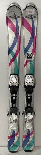 Kid's All Mountain 110cm Blizzard Viva Jr Skis With Blizzard IQ 4.5 Bindings (Used)(SY2996)