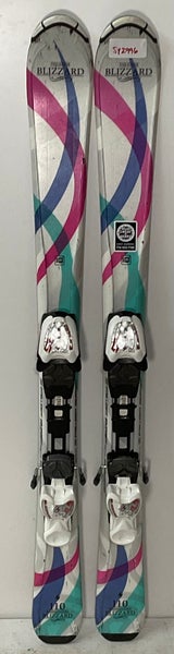 Kid's All Mountain 110cm Blizzard Viva Jr Skis With Blizzard IQ 4.5 Bindings (Used)(SY2996)