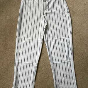 White w Black Pinstripes Men's Large Adult Champro Game Pants (New)