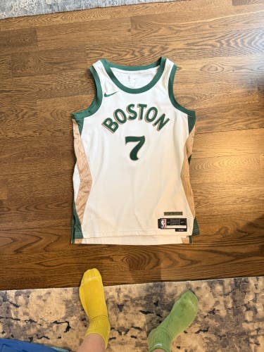 White Medium Men's Nike Jersey (Used)Jaylen Brown city edition jersey