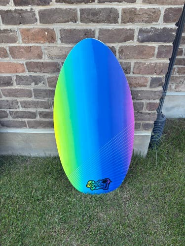 Skimboard : Wave Rebel Local Motion 40 inch Wood Laminate Skim Board featuring a vibrant multicolor