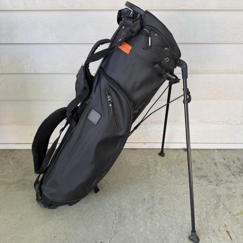 Stitch SL1 Golf Stand Carry Bag 4 Way Dividers Black Synthetic Leather