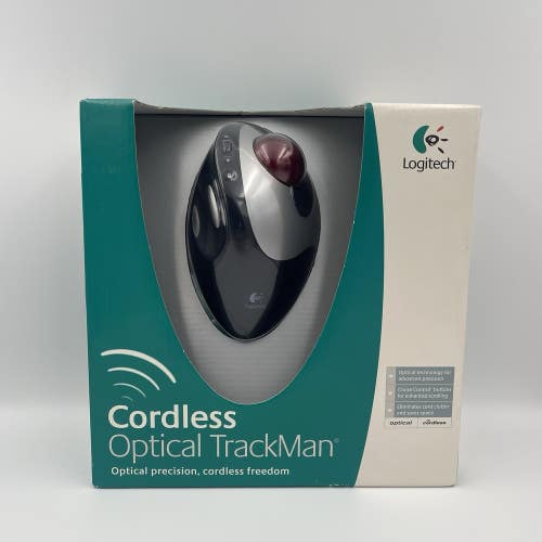 Logitech 904369-0403 TrackMan Cordless Optical Mouse Brand New Old Stock Sealed