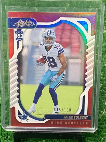 Jalen Tolbert Dallas Cowboys 2022 Absolute Football #'d 045/100 #131 RC