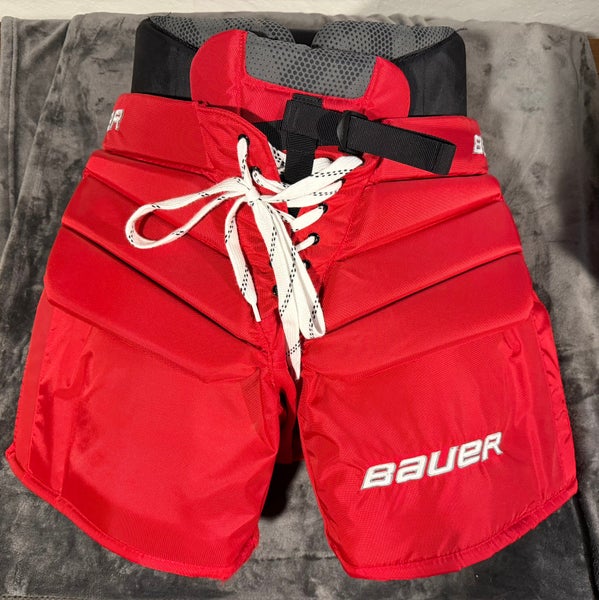 Senior Medium Bauer Elite Hockey Goalie Pants - Red - (Used)