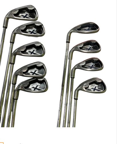 Men's Callaway X-20 Left Hand Iron Set Uniflex (9 Clubs) #4 - #9, PW, GW, SW (Used)