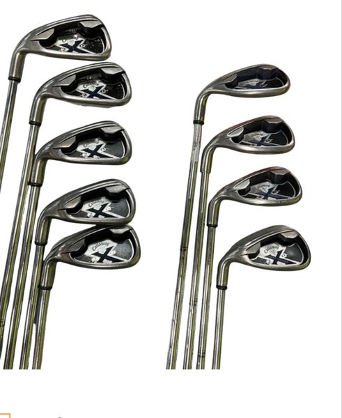 Men's Callaway X-20 Left Hand Iron Set Uniflex (9 Clubs) #4 - #9, PW, GW, SW (Used)