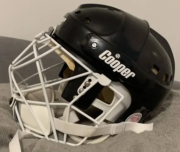 VINTAGE COOPER SK2000 LARGE GOALIE HOCKEY MASK / HELMET BOSTON BRUINS INSPIRED COMBO