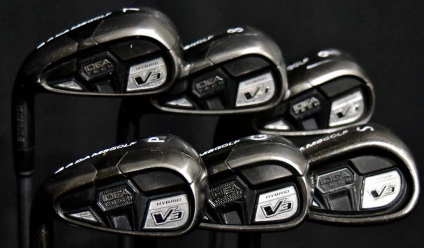 ADAMS IDEA TECH V3 IRON SET 7 - PW GW SW SHAFT:R LENGT:(7) 38.5" LEFT HANDED