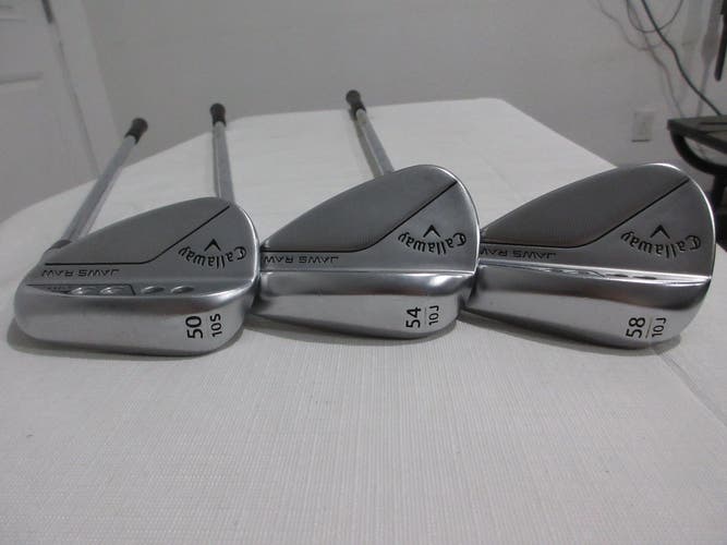Callaway JAWS Raw Full Toe Wedge Set - 50.10 - 54.10 - 58.10 - Extra Stiff Steel