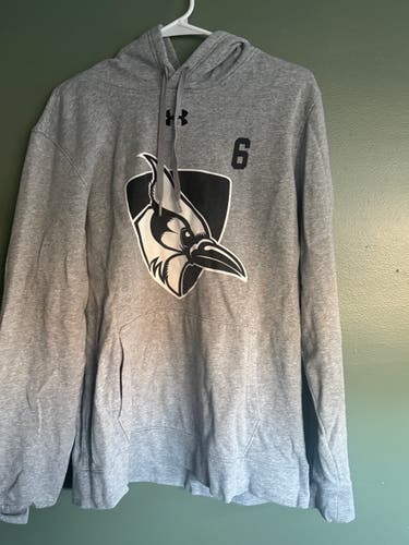Johns Hopkins Blue Jays Gray Men's Large Under Armour Hoodie Sweatshirt