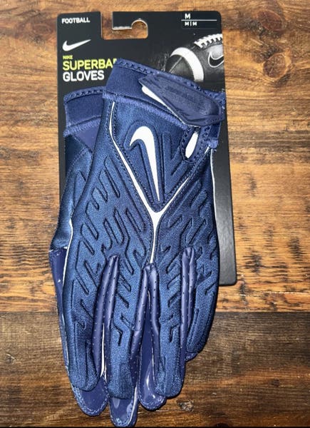 期間限定セール‼️NIKE SUPERBAD GLOVE NFL NAVY L Navy Blue Adult Medium Nike Superbad football Gloves New
