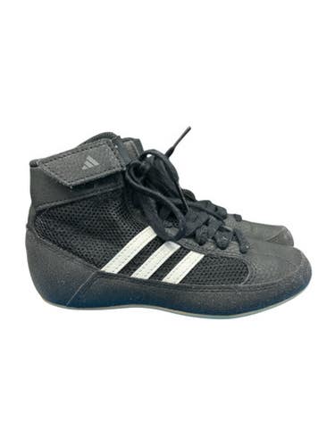 Used Adidas AQ3327 BLK/WHT SHOES Wrestling Shoes Black Youth 12.0 11862-S000094299