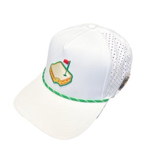 NEW 2026 Pins & Aces Pimento White Rope Snapback Golf Hat/Cap w/ Ball Marker