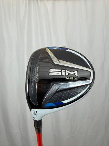 Taylormade SIM MAX 3-Wood 15 Proforce V2 HL Stiff Flex Lefty 43.25 +HC NICE