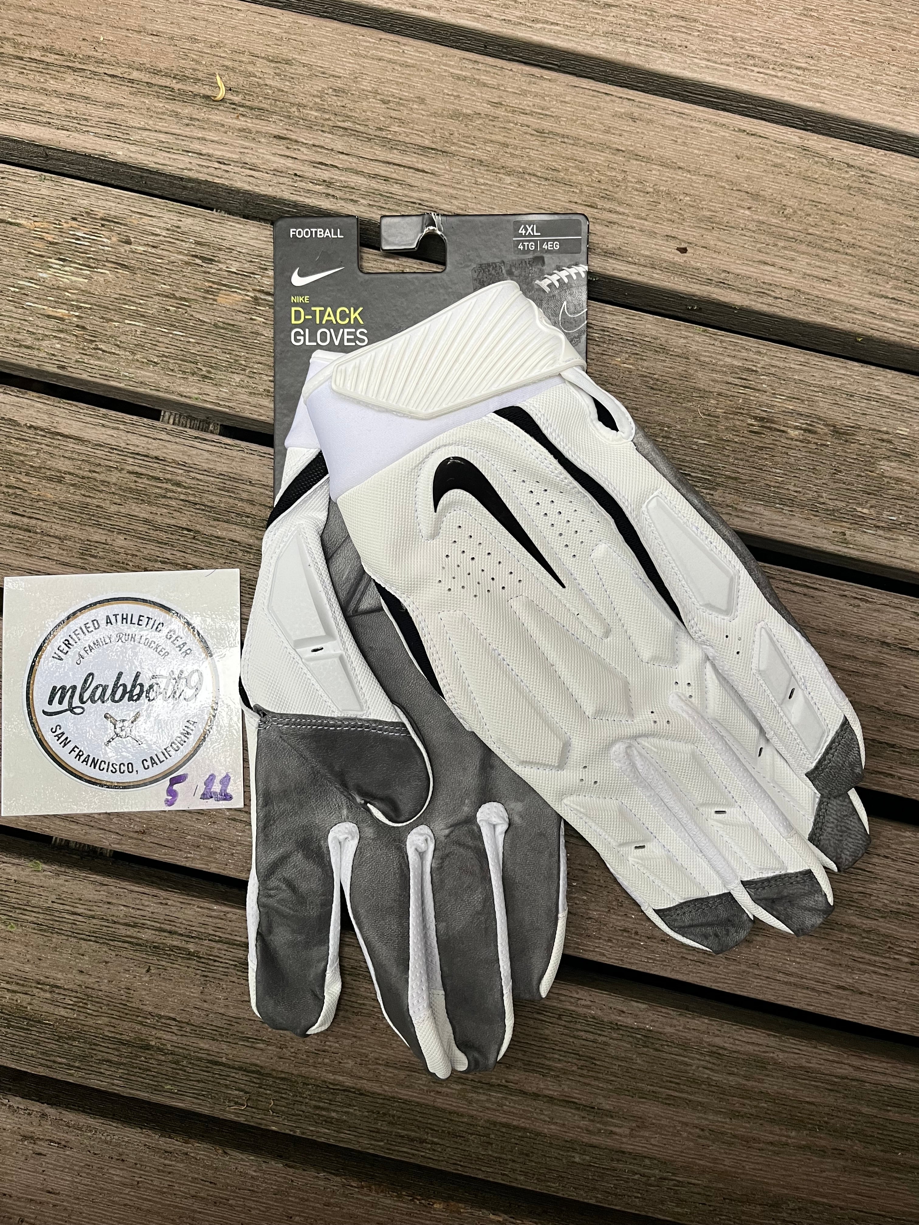 NWT men's XL nike D-TACK 6.0 Padded Lineman White/black-grey