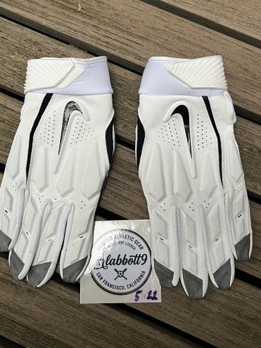 NIKE D-TACK 6.0 Padded Lineman Gloves - Men's 3XL (XXXL) - White/Black - New