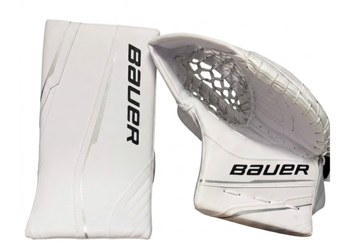 White SR Bauer GSX Regular (New)-Blocker and Glove Set
