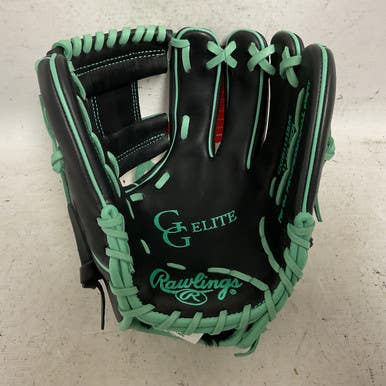 Like-New Rawlings GG Elite GGE115BM Baseball Glove RH Throw Black And Green 11 1/2" 11855-S000203164