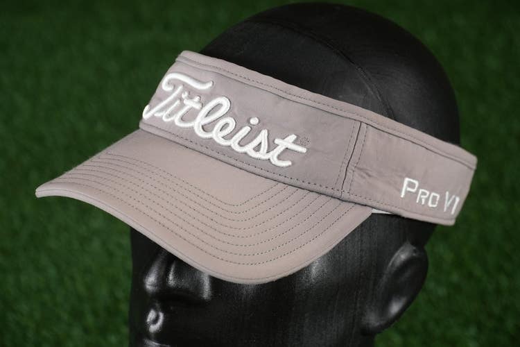 Titleist Tour Performance Visor Golf Hat Pro V1 FootJoy Hook & Loop Tan, VGC