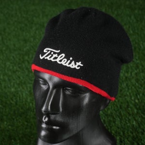 Titleist Winter Beanie Golf Hat Cap Black / Red