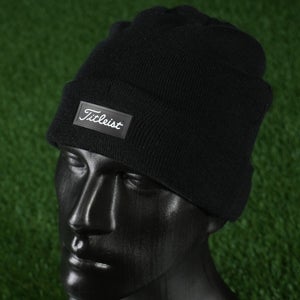 Titleist Charleston Cuff Knit Golf Beanie Golf Hat Cap Black, VGC