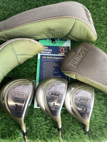 Prince Thunder Sole Fairway Woods Set 1-3-5 With Ladies Graphite Shafts