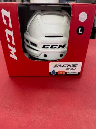Large White CCM Tacks 910 Helmet (New)