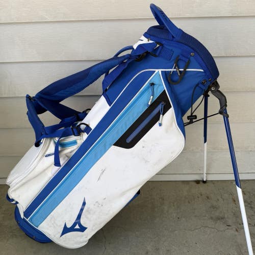 Mizuno BR-D3 Stand Carry Golf Bag White Blue 4 Way Dividers