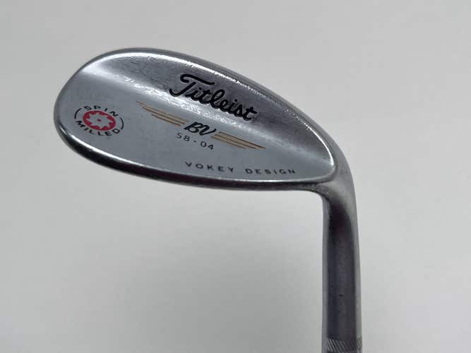 Titleist Vokey Spin Milled Chrome 2009 Wedge 58* 4 Bounce Wedge Steel Mens RH