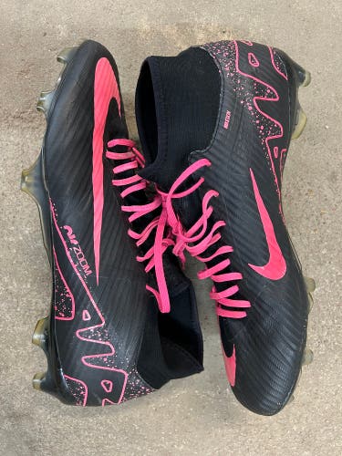 Black and Pink Custom Nike Soccer Cleats (fg)