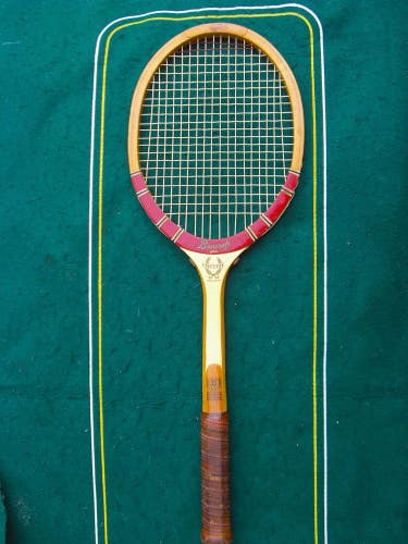c.1960 Vintage Bancroft Executive Hand Crafted Wooden Racquet 4 5/8 M USA EXCL+