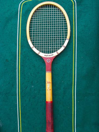 c.1950 Vintage Bancroft Bill Tilden All Star Wooden Racquet 4 5/8 M USA EXCL+
