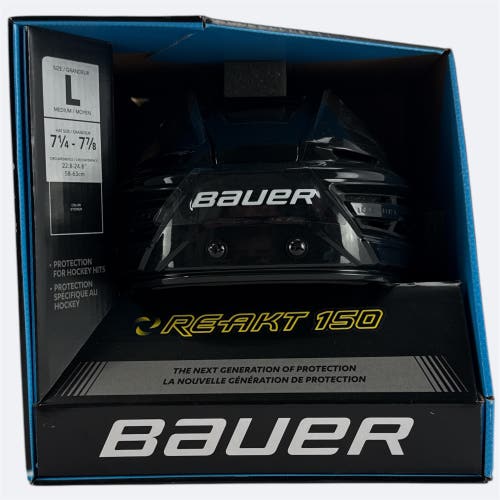 Pro Stock New Large Bauer Re-Akt 150 Pro Black Hockey Helmet
